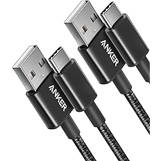 Anker USB A to USB C Braided Phone Charger Cable Cable, 2-Pack (3 ft)